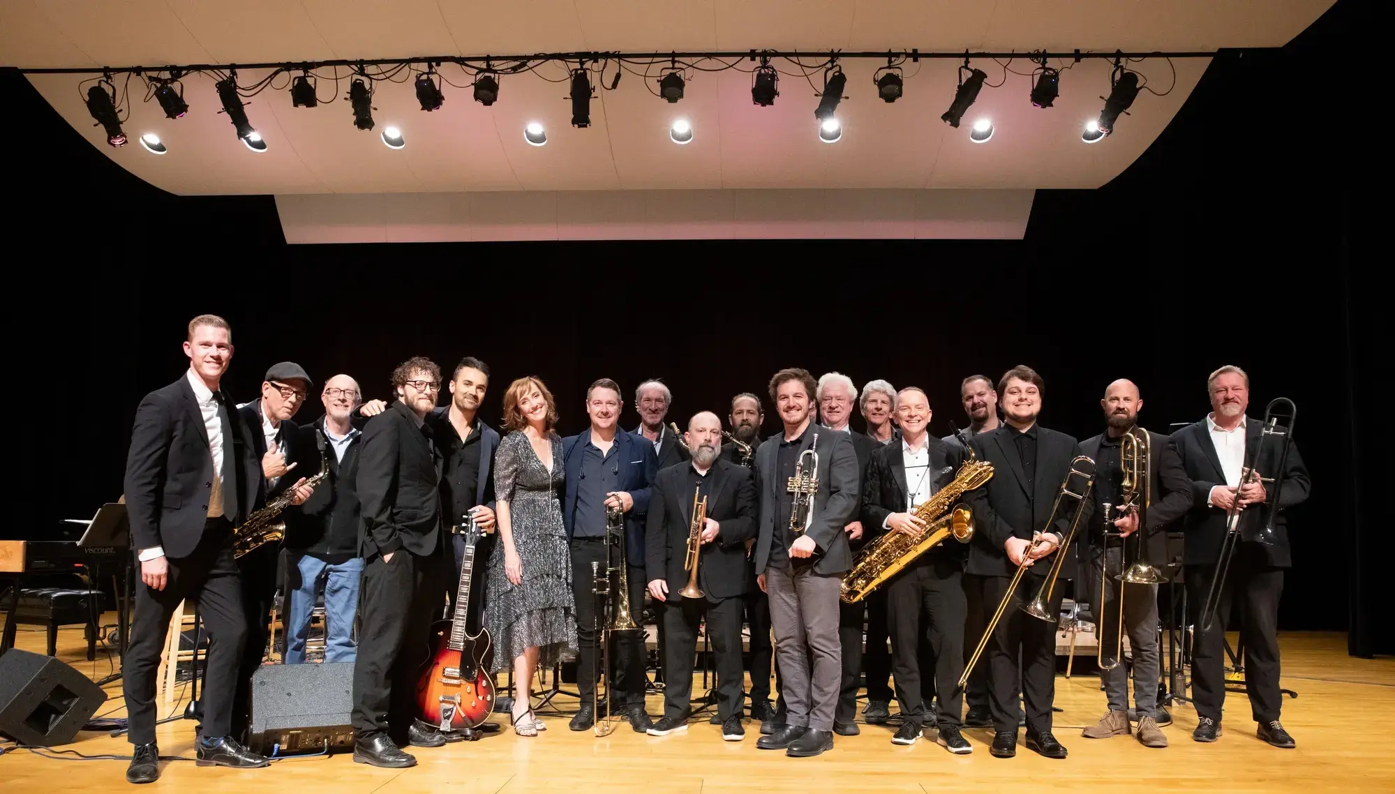 The Reno Jazz Orchestra on Nightingale Concert Hall stage with Kathleen Grace