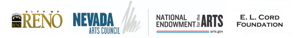  logos of City of Reno, Nevada Arts Council, National Endowment for the Arts and EL Cord foundation